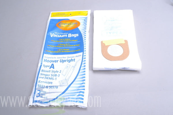 PAPER BAGS-HOOVER,A,3PK,UPRIGHT,MICRO FILTRATION ENVIROCARE,REPL 809