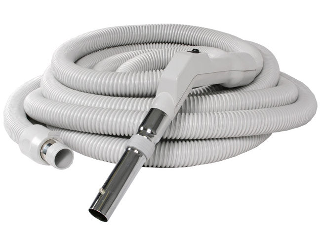 Low Voltage Hose with Suction Control Switch - Grey (35 Ft Button Lock)