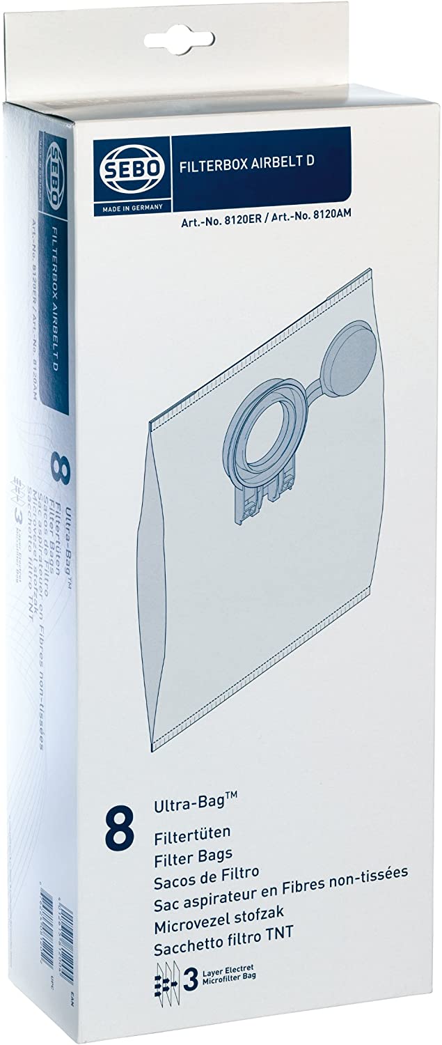 SEBO D Series Filter Bags (8 Pack)