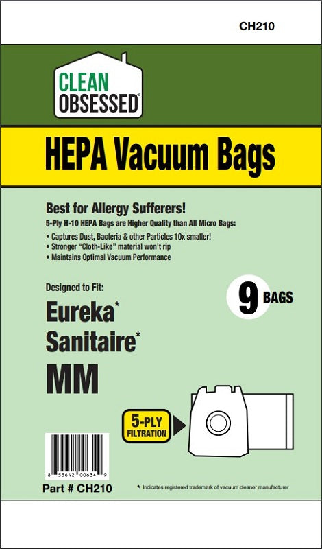 Eureka / Sanitaire Type MM HEPA Bags, 9/Pk CH210