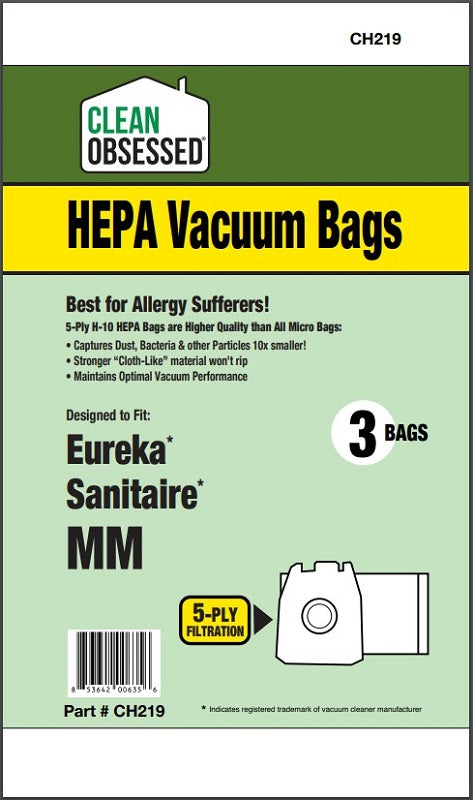 Eureka / Sanitaire Type MM HEPA Bags, 3/Pk CH219